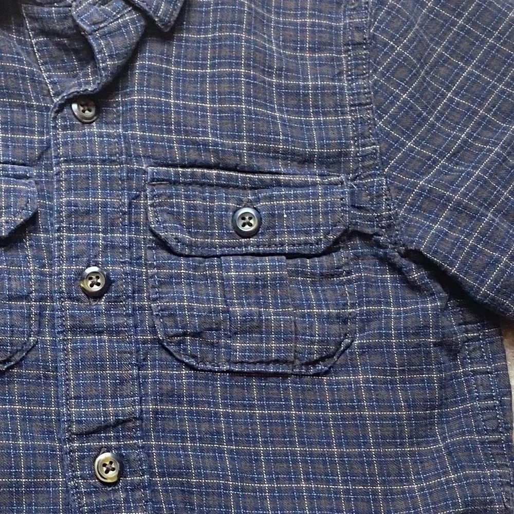 Baby Gap Boys Blue & Brown Checkered Button Down Size 2